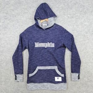 University of Memphis Tigers Hoodie Size S‎ Blue & Gray Cotton/Poly Blend NUYU